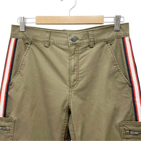 Athleta Summit Cotton Cargo Pant in Tortuga Olive Side Stripe Women’s Size 4 - Picture 7 of 15
